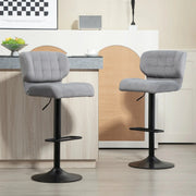 Aosom Bar Stool Swivel Faux Leather Adjustable Bar Stools (Set of 2) - Available in 6 Colours