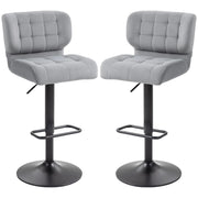 Aosom Bar Stool Swivel Faux Leather Adjustable Bar Stools (Set of 2) - Available in 6 Colours