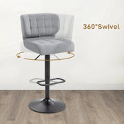 Aosom Bar Stool Swivel Faux Leather Adjustable Bar Stools (Set of 2) - Available in 6 Colours