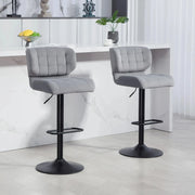 Aosom Bar Stool Swivel Faux Leather Adjustable Bar Stools (Set of 2) - Available in 6 Colours