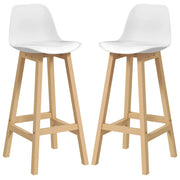 Aosom Bar Stool White Faux Leather Upholstered Bar Stools (Set of 2) - Available in 2 Colours