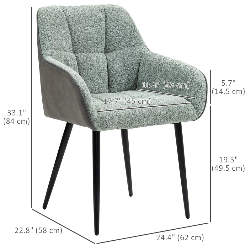 Aosom Chair Accent Chair with Foot Pads and Chenille Fabric - Available in 2 Colours