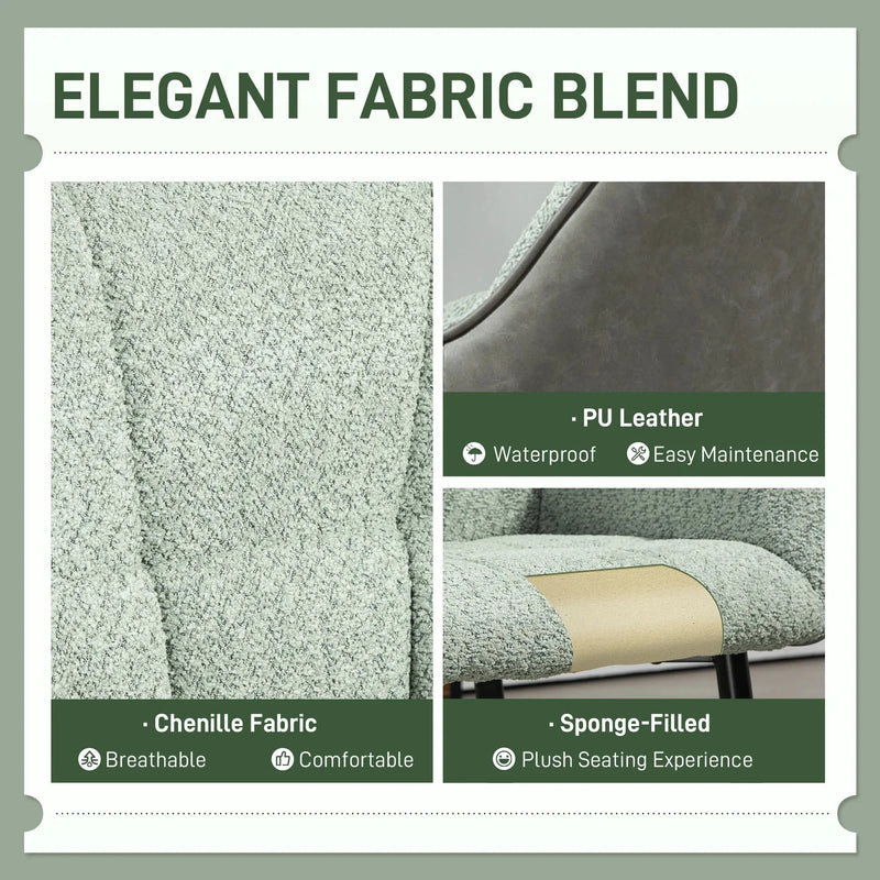 Aosom Chair Accent Chair with Foot Pads and Chenille Fabric - Available in 2 Colours