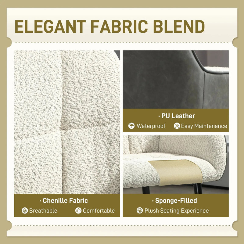 Aosom Chair Accent Chair with Foot Pads and Chenille Fabric - Available in 2 Colours