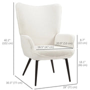 Aosom Chair Accent Upholstered Wingback Chair - Available in 2 Colours