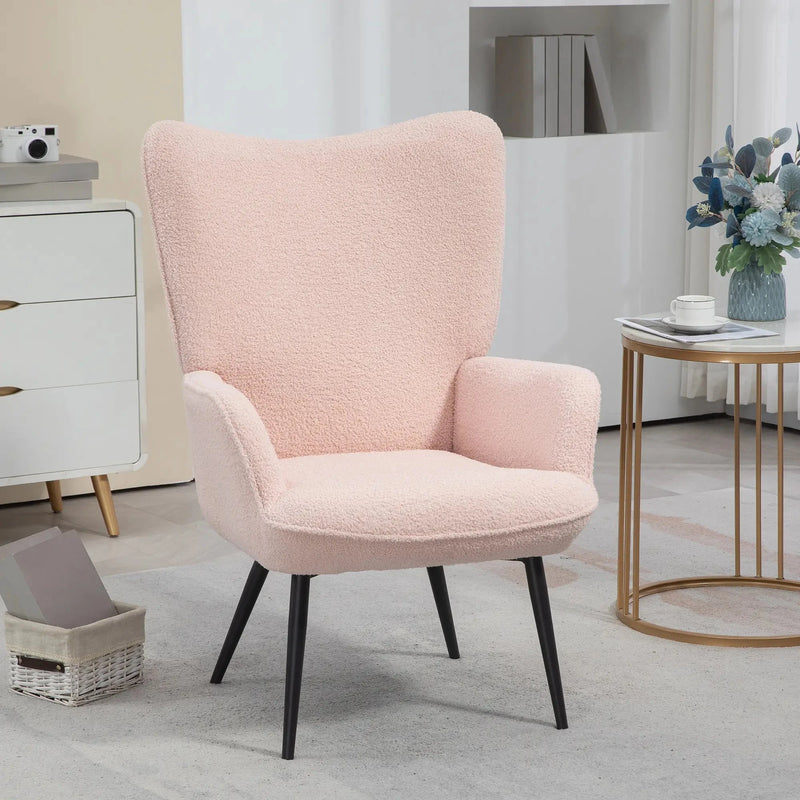 Aosom Chair Accent Upholstered Wingback Chair - Available in 2 Colours