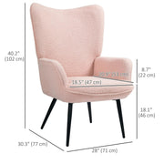 Aosom Chair Accent Upholstered Wingback Chair - Available in 2 Colours