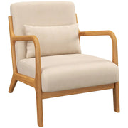 Aosom Chair Beige Velvet Fabric Lounge Chair - Available in 2 Colours