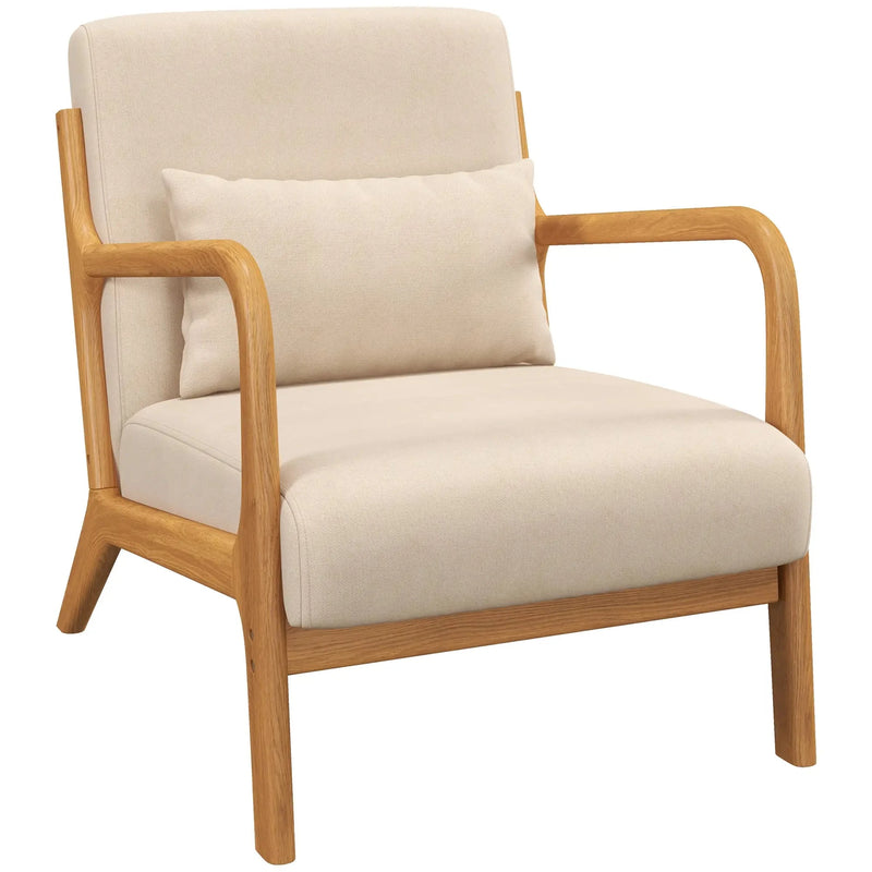 Aosom Chair Beige Velvet Fabric Lounge Chair - Available in 2 Colours