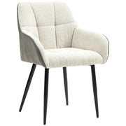 Aosom Chair Cream White Accent Chair with Foot Pads and Chenille Fabric - Available in 2 Colours