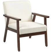Aosom Chair Cream White Modern Upholstered Chair with Wood Legs - Available in 3 Colours