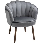 Aosom Chair Dark Grey Modern Chair with Velvet-Touch Fabric - Available in 2 Colours