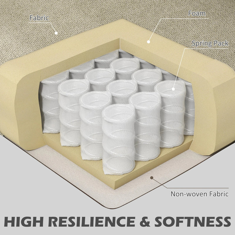 Aosom Chair Fabric Armchair With Wood Legs - Available in 2 Colours