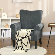 Aosom Chair Fabric Armchair With Wood Legs - Available in 2 Colours