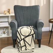 Aosom Chair Fabric Armchair With Wood Legs - Available in 2 Colours