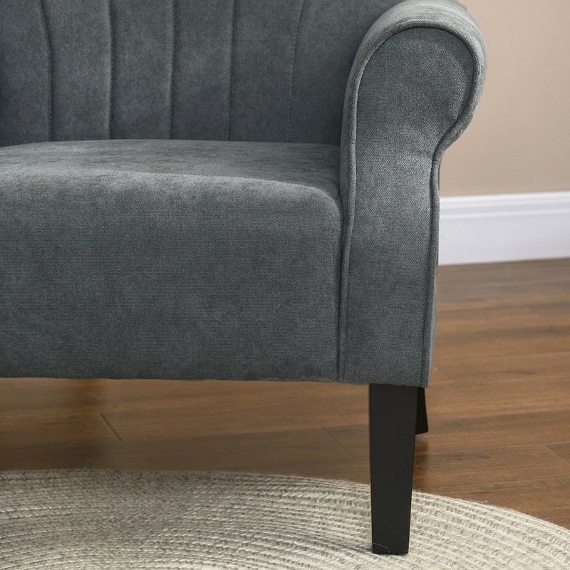 Aosom Chair Fabric Armchair With Wood Legs - Available in 2 Colours