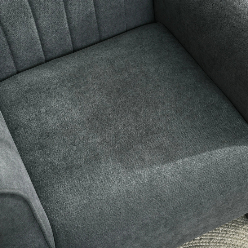 Aosom Chair Fabric Armchair With Wood Legs - Available in 2 Colours