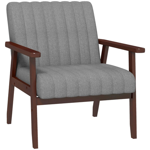 Aosom Chair Grey Modern Upholstered Chair with Wood Legs - Available in 3 Colours