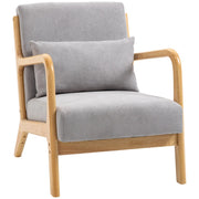 Aosom Chair Grey Velvet Fabric Lounge Chair - Available in 2 Colours