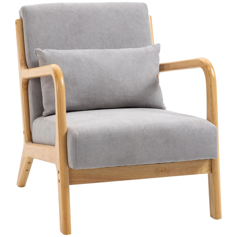 Aosom Chair Grey Velvet Fabric Lounge Chair - Available in 2 Colours