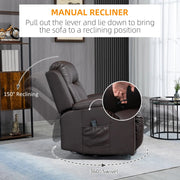 Aosom Chair Massage Recliner Chair for Living Room with 8 Vibration Points, PU Leather Reclining Chair with Cup Holders, Swivel Base, Rocking Function - Available in 2 Colours