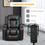 Aosom Chair Massage Recliner Chair for Living Room with 8 Vibration Points, PU Leather Reclining Chair with Cup Holders, Swivel Base, Rocking Function - Available in 2 Colours