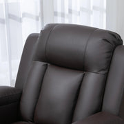 Aosom Chair Massage Recliner Chair for Living Room with 8 Vibration Points, PU Leather Reclining Chair with Cup Holders, Swivel Base, Rocking Function - Available in 2 Colours