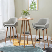 Aosom Chair Modern Bar Stools (Set of 2) with Linen Fabric - Available in 2 Colours