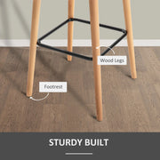 Aosom Chair Modern Bar Stools (Set of 2) with Linen Fabric - Available in 2 Colours