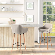 Aosom Chair Modern Bar Stools (Set of 2) with Linen Fabric - Available in 2 Colours