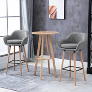 Aosom Chair Modern Bar Stools (Set of 2) with Linen Fabric - Available in 2 Colours
