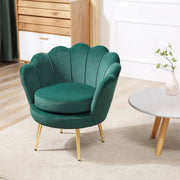Aosom Chair Modern Chair with Velvet-Touch Fabric and Gold Metal Legs - Available in 5 Colours