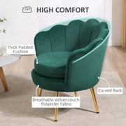 Aosom Chair Modern Chair with Velvet-Touch Fabric and Gold Metal Legs - Available in 5 Colours