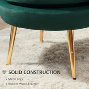 Aosom Chair Modern Chair with Velvet-Touch Fabric and Gold Metal Legs - Available in 5 Colours