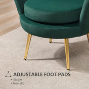 Aosom Chair Modern Chair with Velvet-Touch Fabric and Gold Metal Legs - Available in 5 Colours