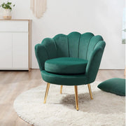 Aosom Chair Modern Chair with Velvet-Touch Fabric and Gold Metal Legs - Available in 5 Colours
