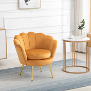Aosom Chair Modern Chair with Velvet-Touch Fabric and Gold Metal Legs - Available in 5 Colours