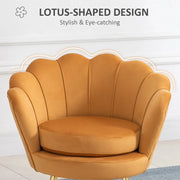 Aosom Chair Modern Chair with Velvet-Touch Fabric and Gold Metal Legs - Available in 5 Colours