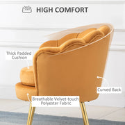 Aosom Chair Modern Chair with Velvet-Touch Fabric and Gold Metal Legs - Available in 5 Colours