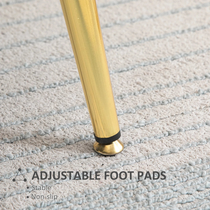 Aosom Chair Modern Chair with Velvet-Touch Fabric and Gold Metal Legs - Available in 5 Colours