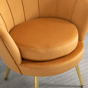 Aosom Chair Modern Chair with Velvet-Touch Fabric and Gold Metal Legs - Available in 5 Colours