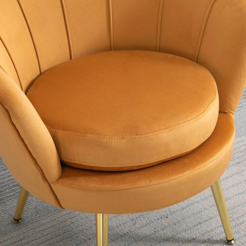 Aosom Chair Modern Chair with Velvet-Touch Fabric and Gold Metal Legs - Available in 5 Colours