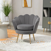 Aosom Chair Modern Chair with Velvet-Touch Fabric and Gold Metal Legs - Available in 5 Colours