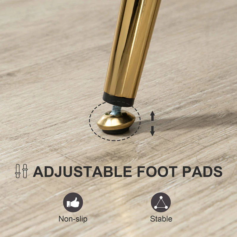 Aosom Chair Modern Chair with Velvet-Touch Fabric and Gold Metal Legs - Available in 5 Colours