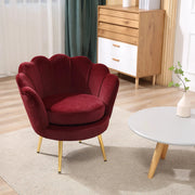 Aosom Chair Modern Chair with Velvet-Touch Fabric and Gold Metal Legs - Available in 5 Colours