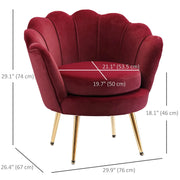 Aosom Chair Modern Chair with Velvet-Touch Fabric and Gold Metal Legs - Available in 5 Colours