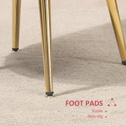 Aosom Chair Modern Chair with Velvet-Touch Fabric and Gold Metal Legs - Available in 5 Colours