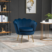 Aosom Chair Modern Chair with Velvet-Touch Fabric and Gold Metal Legs - Available in 5 Colours