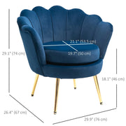 Aosom Chair Modern Chair with Velvet-Touch Fabric and Gold Metal Legs - Available in 5 Colours