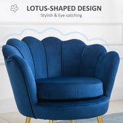 Aosom Chair Modern Chair with Velvet-Touch Fabric and Gold Metal Legs - Available in 5 Colours
